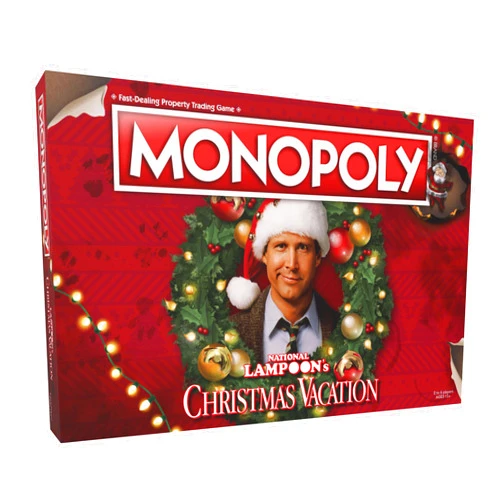 USAOPOLY Monopoly National Lampoons Christmas Vacation, Featuring Themed Tokens Squirrel, Egg Nog Glass, Chainsaw & More, 2-6 Players, Ages 15+, Play Time 60+, Officially Licensed National Lampoons Board Game