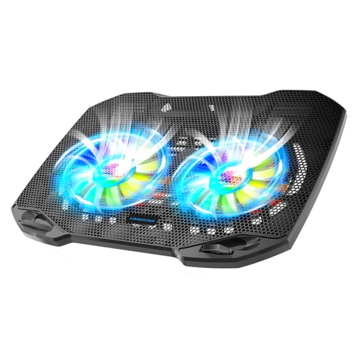 LIANGSTAR Laptop Cooling Pad, Gaming Laptop Cooler with 2 Quiet Big Fans, RGB 7 Color Light Change, Portable USB Laptop Stand 11 to 15.6 Inch, Slim and Easy Carry Working Study Outdoor Travel, 2020