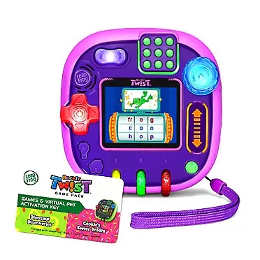VTech LeapFrog Rockit Twist Handheld Learning Game System, Purple and 2-Game Pack: Cookie's Sweet Treats and Dinosaur Discoveries