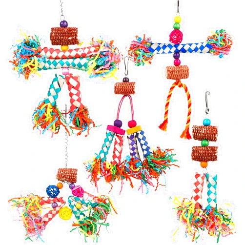 LifeIdeas Bird Shredding Toys, 5PCS Parrot Chewing Toys Corn Cob, Colorful Bird Foraging Toys for Small Medium Parrots Parakeets, Conures, Cockatiel, Lovebirds