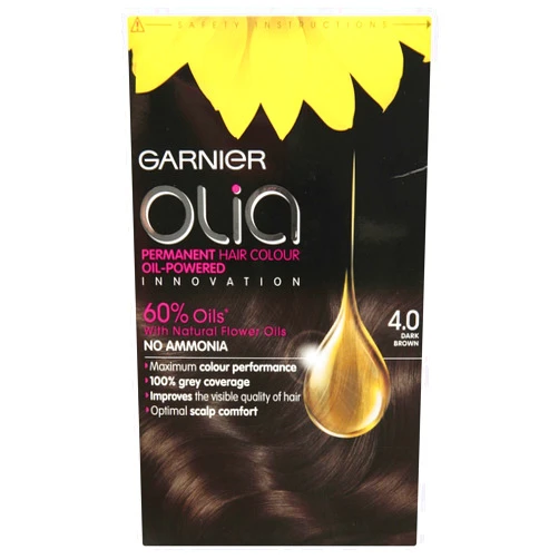 Garnier 3 x Garnier Olia Permanent Hair Colour 4.0 Dark Brown