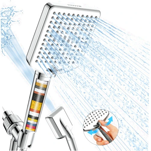 Homlord Filtered Shower Head with Handheld - High Pressure 6 Modes, 120 Anti-clog Nozzles, Detachable Showerhead with Hard Water Filters, Extra Long 6ft Hose, Power Wash Mode to Clean Bathroom, Pets
