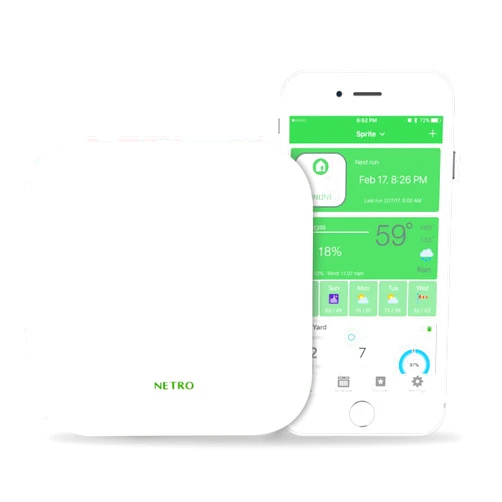 Netro Smart Sprinkler Controller, WiFi, Weather aware, Remote access, 6 Zone, Compatible with Alexa