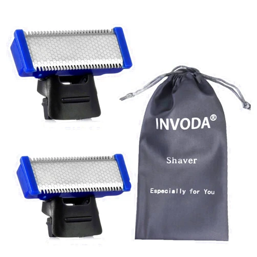INVODA 2PCS Shaver Replacement Head for Solo Rechargeable Full Body Hair Trimming Electric Shaver Replacement Cutter Head Solo Blades (2PCS + Storage Bag)