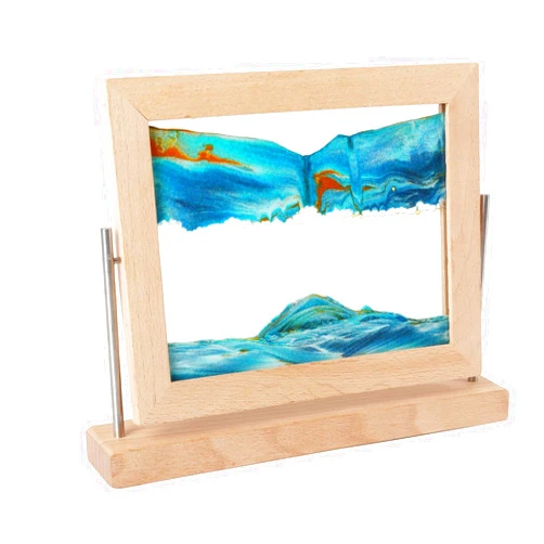 AXELIP Moving Sand Art Picture, Liquid Motion 3D Deep Sea Sandscape in Motion, Dynamic Sand Picture Relaxing Desktop Home Office Work Decor