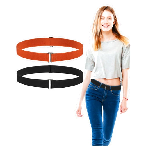 SATINIOR 2/3/4 Pack Women Elastic Stretch Belt Invisible Belts with Flat Buckle for Jeans Pants Dresses