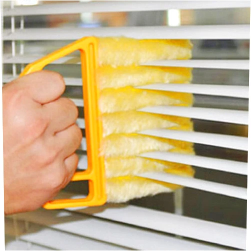 ReNext Blind Cleaner Brush , Blinds Dust Shutters , Mini Washable & Removable Window Air Conditioner Duster With 7 Slat Handheld Household Kitchen Cleaning Tools , For Awnings , Siding , Vinyl , Car , Fan
