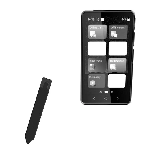 BoxWave Stylus Pouch Compatible with GoBudsGo P4B Language Translator - Stylus PortaPouch, Stylus Holder Carrier Portable Self-Adhesive - Jet Black