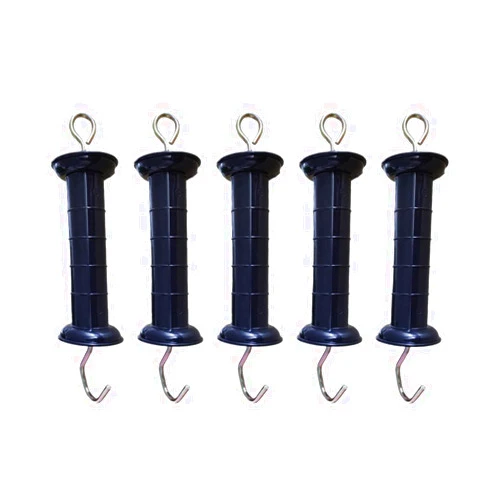 Bamboo's Grocery LoKii Electric Fence Gate Handle with Spring, Plastic Gate Handle Insulators, Black, 5Pcs