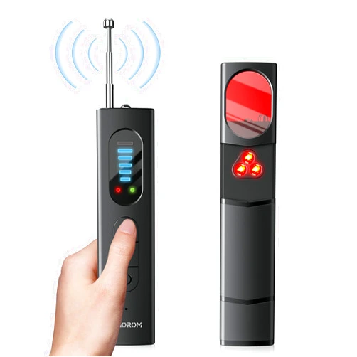 AMOROM Hidden Camera Detectors,Wireless Signal (5 Sensitivity Levels)/Magnetic Bug Detector to Find Mini Camera,Listen/GPS Track Device,Anti Spy Camera Finder with Flashlight for Travel