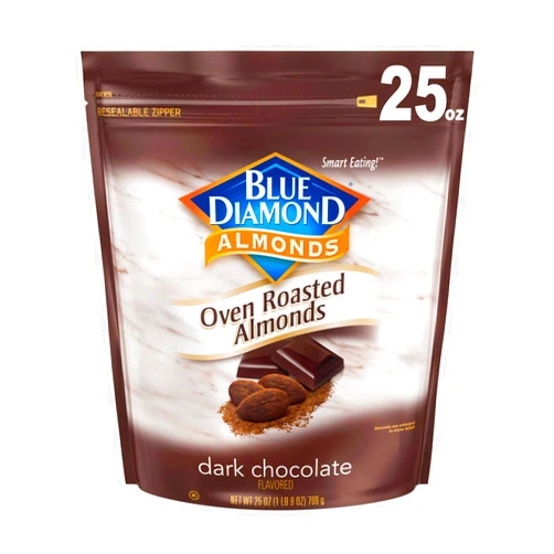 Blue Diamond Almonds Oven Roasted Dark Chocolate Flavored Snack Nuts, 25 Oz Resealable Bag (Pack of 1)