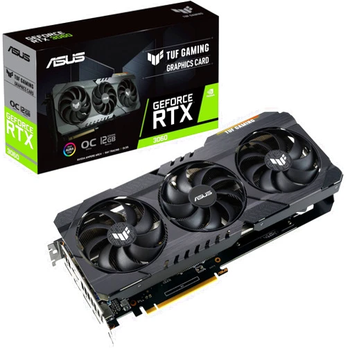 Asus TUF Gaming NVIDIA GeForce RTX 3060 V2 OC Edition Graphics Card (PCIe 4.0, 12GB GDDR6, HDMI 2.1, DisplayPort 1.4a, Dual Ball Fan Bearings, Military-Grade Certification, GPU Tweak II)