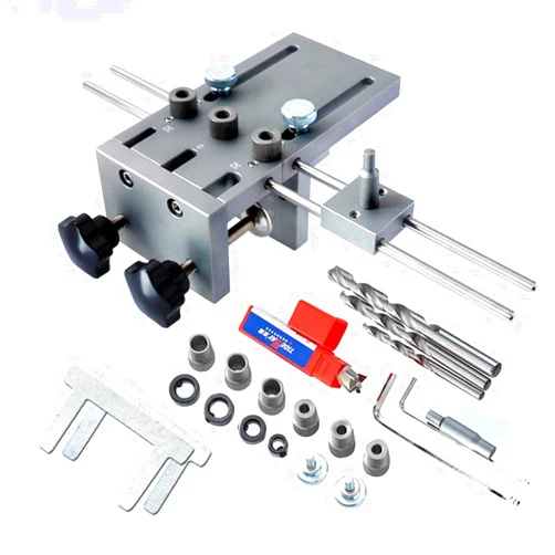 HITOMEN Adjustable Doweling Jig Kit with 3 Dowel Drilling Sleeves 6mm(1/4