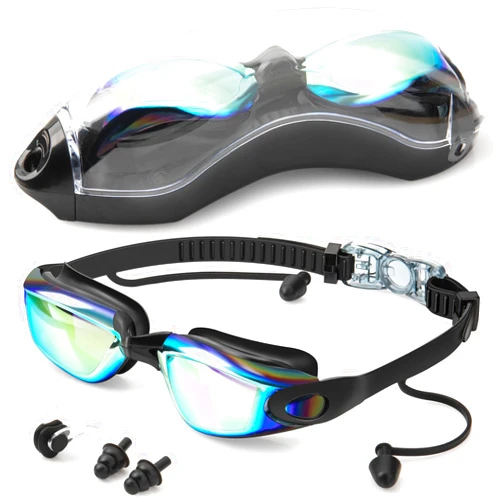 BGYTWEYTD Swim Goggles,Swimming Goggles No Leaking Anti Fog UV Full Protection with Nose Clip Earplugs,Swim Pool Goggles for Adult Men Women Youth