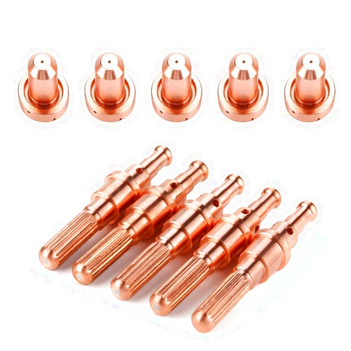 AUNMAS Torch Plasma Electrode Tip, 5pcs Extended Air Plasma Cutting Nozzle Electrode 51 Consumables 9 8210 Nozzle Tips for Thermal Dynamics SL60100 Torch