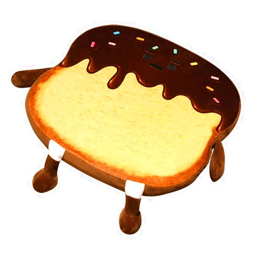 Oumelfs Toast Seat Cushion Cute Chair Pillow Pads Memory Foam with Removable Cover Gaming Chair Office Home Bedroom Shop Restaurant Decor (Chocolate)