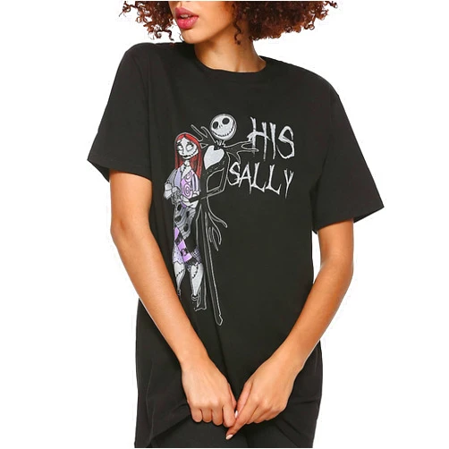 Disney Nightmare Before Christmas Her Jack His Sally Couples Adult T-Shirt