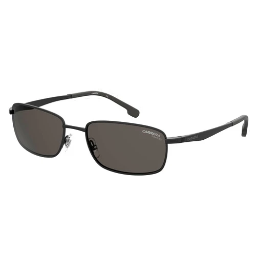 Carrera Men's 8043/S Rectangular Sunglasses, Black/Polarized Gray, 56mm, 18mm