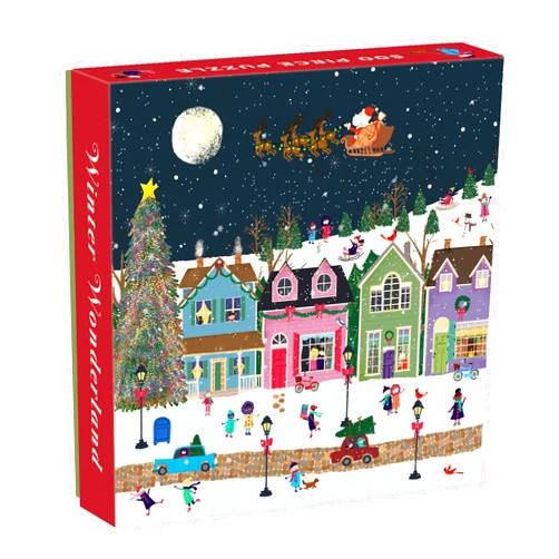Galison Winter Wonderland 500 Piece Jigsaw Puzzle for Adults and Families, Winter Puzzle with Holiday Themes