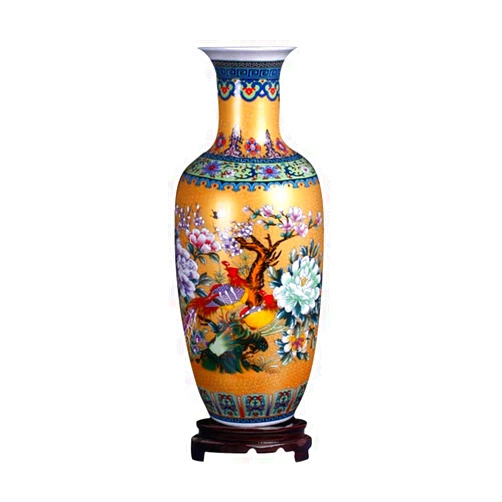 Ufengke Jingdezhen Large Ceramic Floor Vase,Flower Vase Handmade Home Decorative Vase,Height 18.11