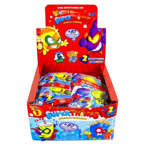 SUPERTHINGS RIVALS OF KABOOM SuperThings Series 1 - Two Pack Cdu by Goliath - Each Cdu Contains 30 Two Pack Blind Bags - Each Blind Bag Contains 1 Superhero, 1 Supervillain & 1 Checklist (108695)