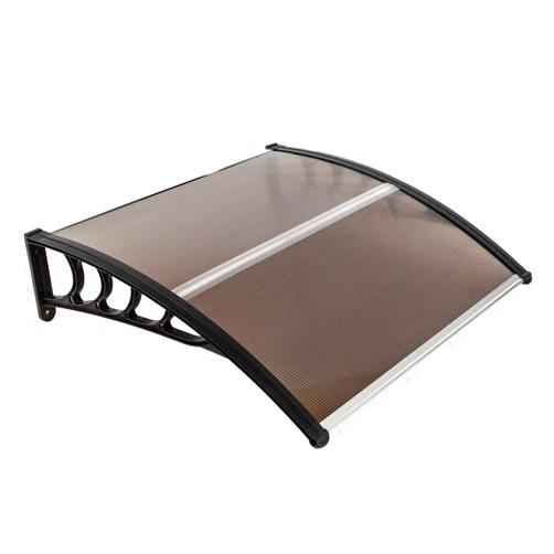 Altiaim Window Awning,Door Window Awning Household Application Door & Window Rain Cover Eaves Brown Board (100 x 100)