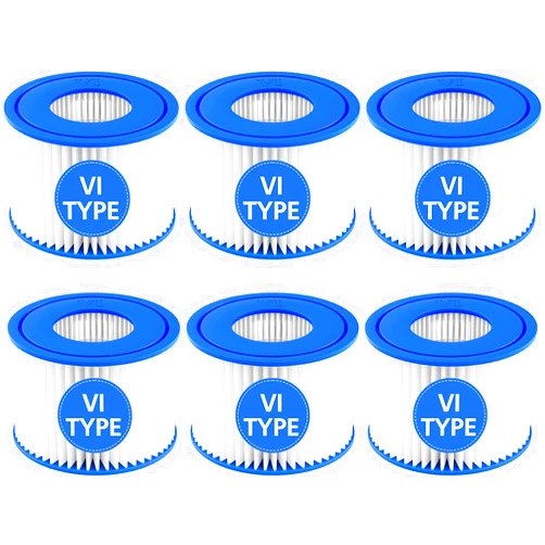 SORSWEET Hot Tub Filter Cartridge Size VI Compatible with Lay-Z-Spa, Coleman SaluSpa 90352E 58323, 6 Pack