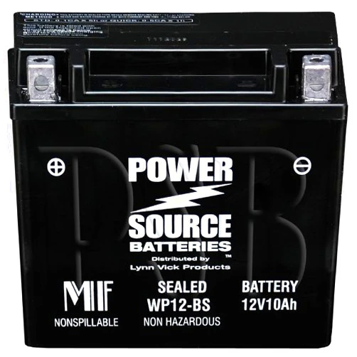 PowerSource YTX12-BS, GTX12-BS, FTX12-BS, YTX12, ES12BS, 4011434 Replacement Battery 220cca High Performance WP12-BS Sealed AGM for Honda, Kawasaki, Suzuki, Yamaha, Triumph, Kymco, Polaris, Vespa, Piaggio Motorcycle, Scooter, ATV, UTV, Generator