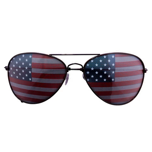 Super Z Outlet American USA Flag Design Metal Frame Aviator Sunglasses