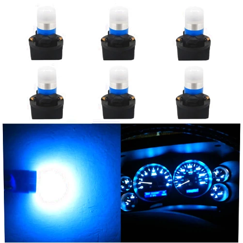 WLJH Ice Blue 194 T10 W5W Led Bulb Light PC195 PC194 PC168 Twist Socket Gauge Instrument Cluster Dashboard Bulbs Dash Lights 12V Extremely Bright,Pack of 6