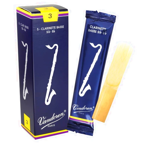 Vandoren CR123 Bass Clarinet Traditional Reeds Strength 3; Box of 5