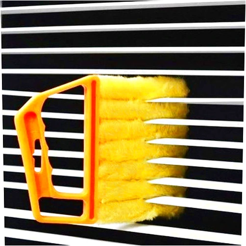 Autoglobel Window Venetian 7 Finger Dusting Cleaner Tool Mini Blind Duster Brush Dust Clean Venetian Blind Brush Window Air Conditioner Duster Dirt Cleaner Housework Tool, Washable