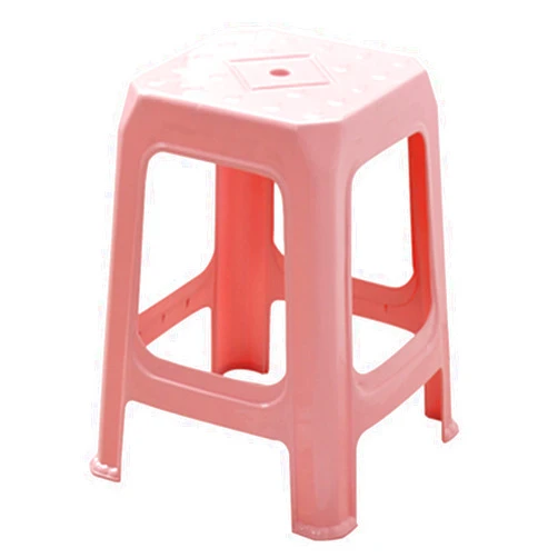 BIHOME Thicken Plastic Stackable Stools,10PCS Portable Hollow Dining Chair,Fashion Household Step Stool for Adult Kitchen Home Garden Living,Pink,45cm(17.7in)