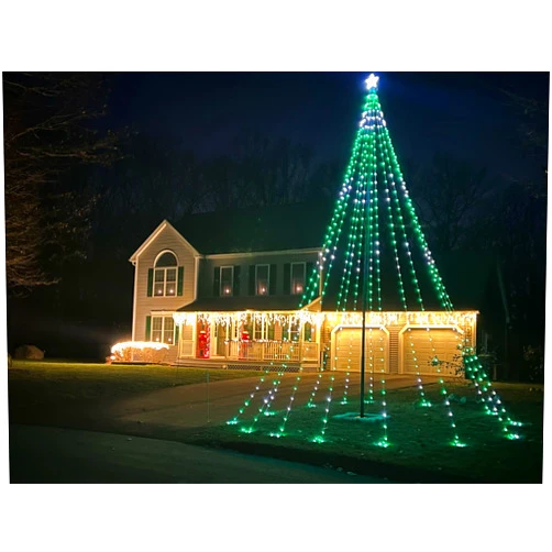 Service First Dreamlight V3 Flagpole Christmas Tree LED Light Kit for use with 20FT to 30FT flagpoles