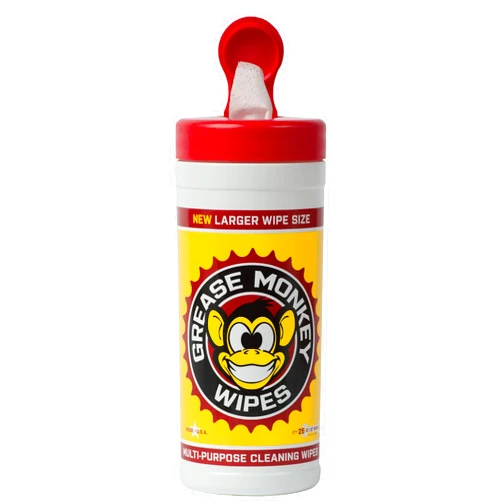Grease Monkey Wipes Multi-Purpose, Heavy Duty Cleaning Wipes Canister, 25-Count