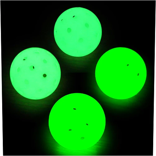 Amoswiz Glow in The Dark Pickleball Balls, Upgraded Seamless Outdoor Pickleballs 4 Pack, Luminous Pickle Balls, High Visibility & Durable for Training