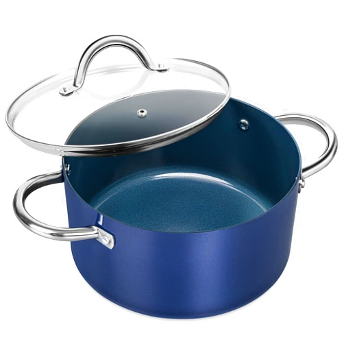 MICHELANGELO Stock Pot with Lid, 5 Quart Nonstick Cooking Pot, Ceramic Soup Pot Induction Compatible, Non Stick Pot with Stainless Steel Handle, 5 Quart Nonstick Pot for Cooking