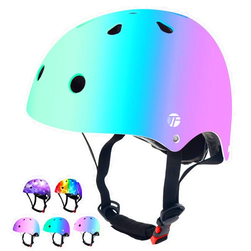 JeeFree Adjustable Color Gradient Toddler Kids Bike Helmet for 3-5-8-14+Ages Girls Boys.Skateboard Bicycle Toddler Helmet 2-4 Years for Multi-Sports Cycling Scooter Inline Roller Skates Rollerblading