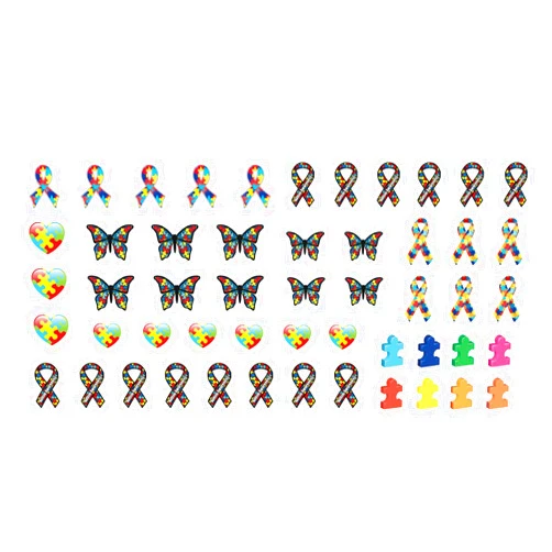 Generic Autism Awareness Nail Art Waterslide Decals Set #2 - Salon Quality
