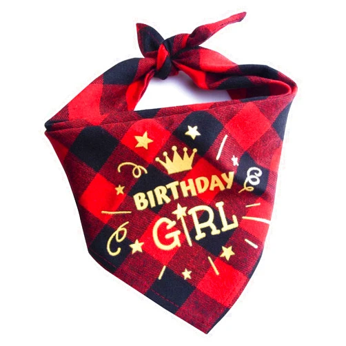 TONDWIN Dog Birthday Bandana Cute Triangle Scarf Puppy Dog Pet Birthday Supply for Large Medium Small Dogs (birthday girl)