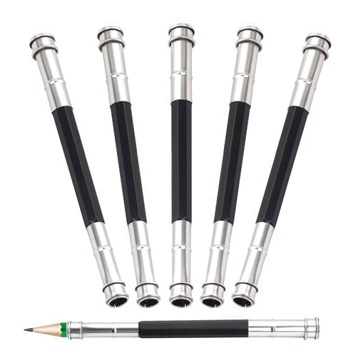 YACSEJAO Pencil Extenders 5PCS Adjustable Pencil Lengthener Tool Coupling Device for School Art Writing