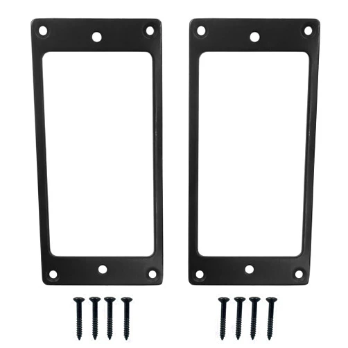 Bonsicoky 2 Pcs Flat Metal Humbucker Pickup Ring - Metal Flat Humbucker Cover Frame Replacement Part for Electric Guitar or Precision Bass - Black