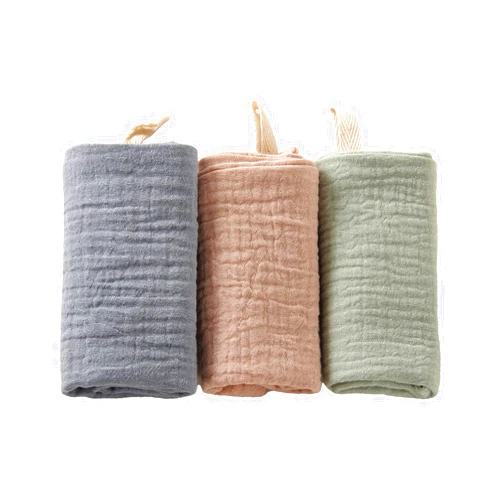 Guaber Pack of 3pcs Cotton Drooling Bib Baby Washcloths Newborns Face Towel 4-Layer Absorbent Burp Cloths Breathable 22x23cm