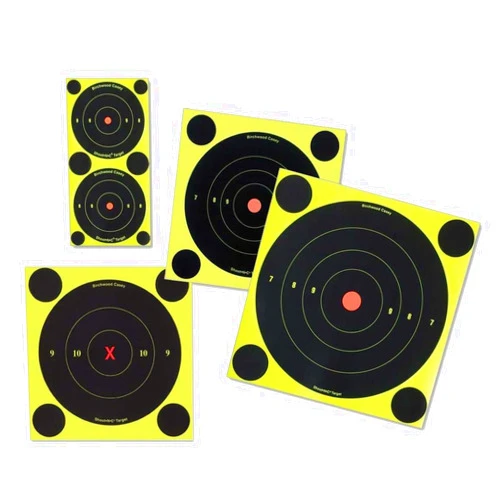 Birchwood Casey Bull's-Eye Reactive Targets - Highly Visible Instant Feedback Self-Adhesive Shooting Targets