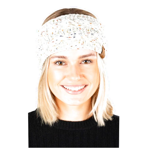 Funky Junque Cable Knit Fuzzy Lined Head Wrap Headband Ear Warmer