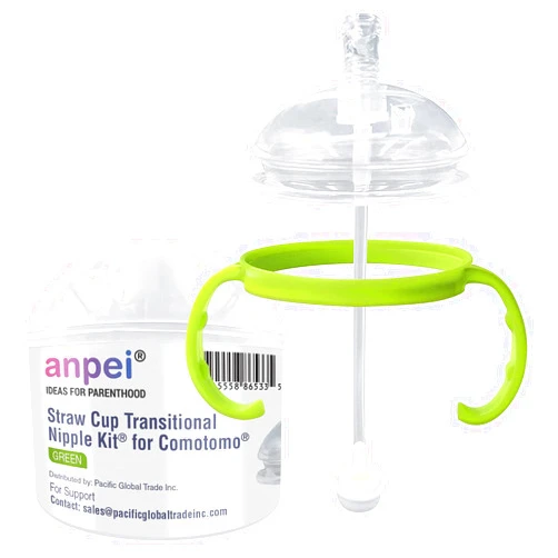 ANPEI Straw Sippy Cup Transitional Nipple Kit for Comotomo Baby Bottles, 5 oz and 8 oz