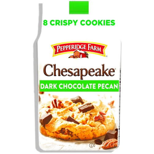 Pepperidge Farm Chesapeake Crispy Dark Chocolate Pecan Cookies, 7.2 OZ Bag (8 Cookies)