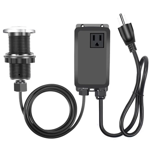 AKEYSRC Garbage Disposal Air Switch Kit, Garbage Disposal Button, Sink Top Waste Disposer On/Off Switch, UL Listed Air Switch Compatible with All Garbage Disposals (Brushed Stainless Steel）