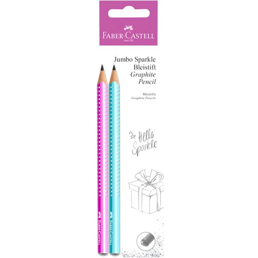 Faber-Castell Jumbo Sparkle Pencils Pearl Pink/Turquoise -Set of 2