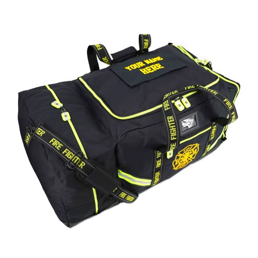 Lightning X Products Lightning X Customizable Premium 3XL Firefighter Step-in Turnout Fire Gear Bag w/Embroidered Name - BLACK